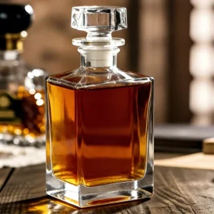 500ml Square Cube Clear Glass Wine Bottle for Whisky, Red Wine, Vodka, and Spirits with Stopper