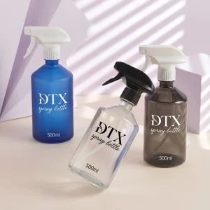 500ml Transparent Round Glass Mist Spray Bottle with Trigger Pump Sprayer