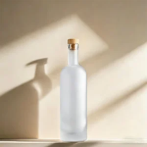 50cl 500ml Reusable Frosted Food-Grade Glass Bottle with Cork for Milk, Juice, Wine, and Spirits