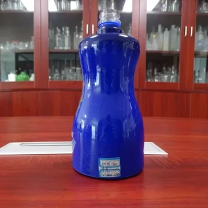 50cl Blue Colored Unique 500ML Liquor Wine Alcohol Glass Bottles