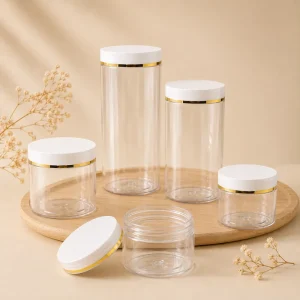 50g 100g 120g 200g 250g 300g Clear PET Wide-Mouth Cosmetic Jar