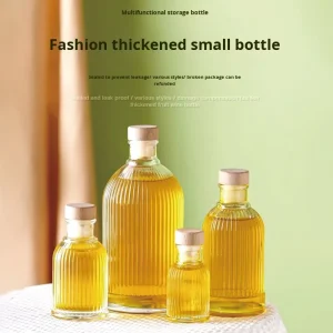 50ml 100ml 150ml 200ml 250ml 500ml Mini Vertical Stripe Roman Fruit Wine Glass Beverage Bottles with Cork Lids