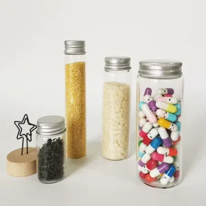 50ml 100ml 150ml Clear Glass Test Tubes With Aluminum Screw Cap for Bath Salt Packaging