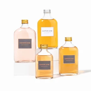 50ml 100ml 200ml 250ml 350ml 500ml Flat Clear Matte Glass Bottles for Coffee Juice Wine Liquor and Tea