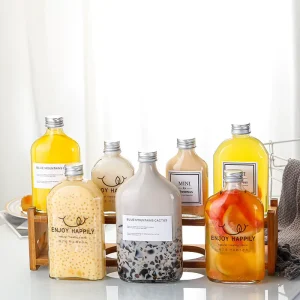 50ml 100ml 200ml 250ml 350ml 500ml Flat Glass Bottles for Coffee Juice Beverage and Liquor