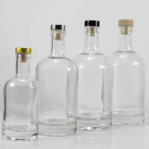 50ml 100ml 200ml 375ml 500ml 750 ml 1L Unique Spirits Vodka Gin Liquor Glass Bottle with Cork or Screw Cap for Sale