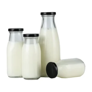 50ml 100ml 200ml 500ml 1000ml Glass Bottle For Milk Beverage Water Storage Various Sizes (50ml 1000ml) Food Grade Sealed Lid