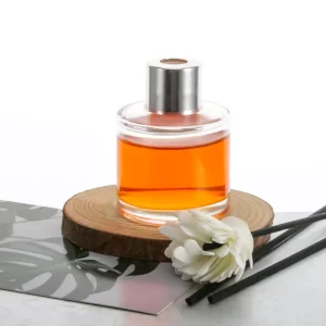 50ml 100ml 200ml DIY Fire Free Dried Rattan Incense Aroma Oil Diffuser Round Glass Bottle