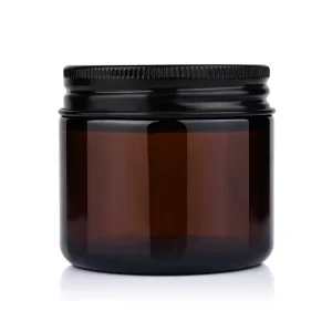 50ml 100ml 250ml 500ml Clear Amber Glass Candle Jar with Black or Gold Aluminum Lid