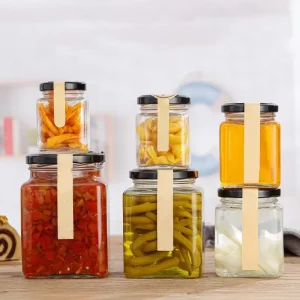 50ml 100ml 280ml 380ml 500ml 730ml Square Kitchen Pickle Honey Jam Fruit Spice Food Storage Glass Jar with Screw Lid
