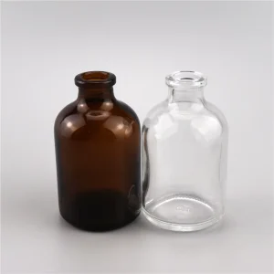 50ml 100ml Clear Amber Sodium Calcium Molded Glass Vials for Pharmaceutical Cosmetic and Lab Use