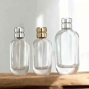 50ml 100ml Flat Square Transparent Glass Perfume Spray Bottle