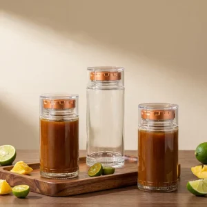 50ml 360ml Clear Glass Jar with Screw Lid Stable and Stackable for Efficient Cabinet Storage