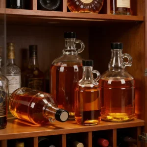50ml 5000ml Whisky California Transparent Red Wine Bottle Large Capacity Vodka Glass Bottle with Bottle Cap with Handle
