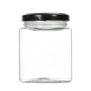 50ml 730ml Glass Jars with Lids for Jam and Honey Square Clear Glass Storage Jars