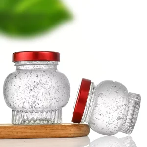 50ml 75ml 100ml Food Storage Container Honey Glass Clear Jar Bird Nest Glass Bottle with Metal Lid