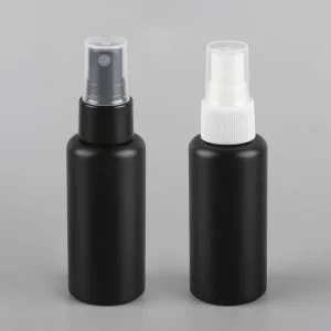 50ml Black Cylinder HDPE Ultra Fine Mist Spray Bottle For Hair Care And Setting Spray Packaging