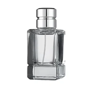 50ml Clear Glass Perfume Bottle with Silver Lid