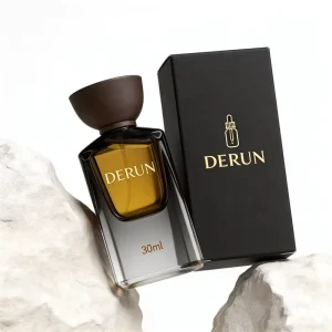 50ml Clear Rectangular Glass Perfume Bottle with Cap and Spray