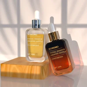 50ml Clear Square Frosted Glass Essential Oil and Skincare Dropper Bottle