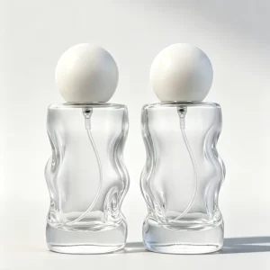 50ml Custom Frosted Glass Wavy Shape Perfume Bottle with Box