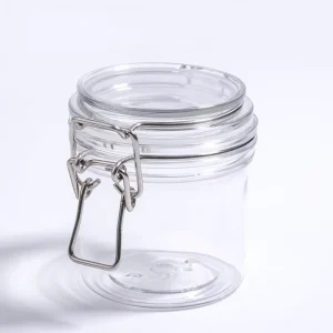 50ml Cylinder Glass Clear Canister Airtight Container Sealed Food Candy Cookie Sugar Storage Jar with Clamp Clip Lids