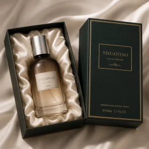 50ml Empty Glass Perfume Bottle Custom Logo Round Shoulder Fragrance Spray Bottle with Gift Box