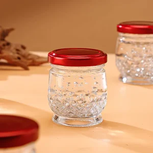 50ml Flint Glass Bird’s Nest Jar with Aluminum Lid for Baby Food Milk Olive Oil Salad Candy Jelly Cookie Cake