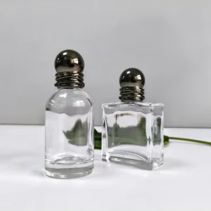 50ml Glass Perfume Bottle with Spray Cap, 100ml Capacity, Square Shape