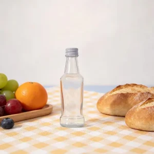 50ml Mini Clear Glass Liquor Bottle with Screw Cap for Wine Whiskey Spirit and Beverage Packaging