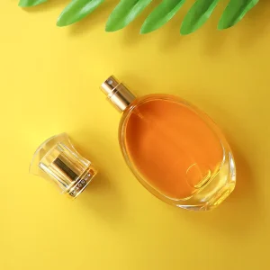 50ml Oval Gold Glass Perfume Bottle with Surlyn Cap