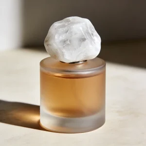 50ml Perfume Spray Bottle Custom Round Glass Perfume Bottle Luxury Empty Perfume Bottle Specially Customized White Stone Cap