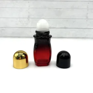 50ml Sprayed Tinted Glass Roll-On Bottle with Red and Black Gradient Color for Perfume and Essential Oil