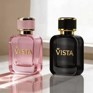 50ml Square Glass Perfume Bottle Bayonet Pump Sprayer Screen Printed Empty Spray Container