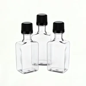 50ml Transparent PET Liquor Bottle for Alcohol Packaging with Custom Logo for Vodka and Whiskey