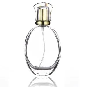 50ml Vintage Pumpkin Shape Perfume Spray Bottle Refillable Crystal Glass Atomizer Gold Stamping Fine Mist Fragrance Container