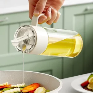 550ml 18.6oz Cooking Oil Pourer and Soy Sauce Vinegar Glass Bottle Olive Oil Dispenser