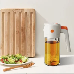 550ml Glass Oil Sprayer and Pourer Kitchen Cooking Olive Oil Dispenser Bottle