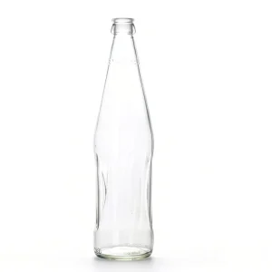 550ml Transparent Empty Round Glass Beverage Bottle with Lid for Juice Soda and Water