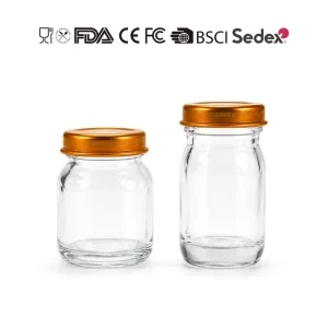 55ml Transparent Bird’s Nest Glass Jar Food Grade Mini Cylindrical Sealed Bottle Suitable for Saffron Honey Snacks Customizable