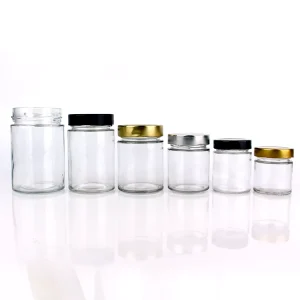 580ml 19oz Round Glass Food Storage Jar with Metal Screw Lid