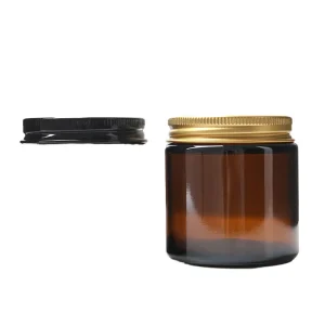 5g 100g Amber Glass Candle Jar With Glass Lid Low MOQ Empty Cosmetic Container For Skin Care Recyclable Packaging