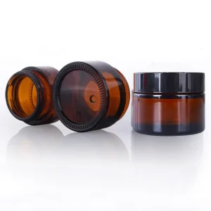 5g 10g 15g 20g 25g 30g 50g 60g 100g Amber Glass Cream Jar with Plastic Lid