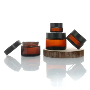5g 10g 15g 20g 30g 50g 100g Amber Glass Storage Face and Body Cream Round Empty Container Jar with Screw Gold or Black Lids