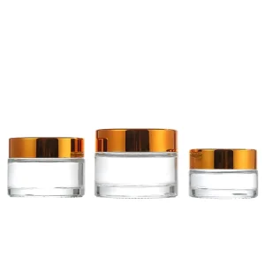5g 10g 15g 20g 30g 50g 100g Clear Cosmetic Packaging Round Container Cream Empty Glass Jar With Lid