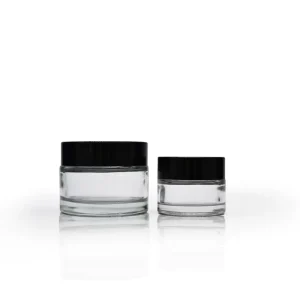 5g-10ml Glass Eyeliner and Cosmetic Cream Jar with Black Lid