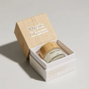5g 15g 30g 50g 100g 200g Cosmetic Glass Jar with Wood Grain Lid Frosted Clear Wood Cup