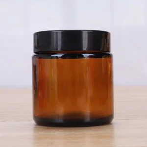 5g 500g Amber Empty Glass Jar Wide Mouth Straight Edge for Cosmetic Packaging Matte Finish