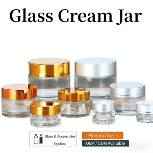 5g Child Resistant Cosmetics Packaging Clear Glass Cream Jars CR Screw Cap for Skin Care 20ml 10ml 30ml 50ml