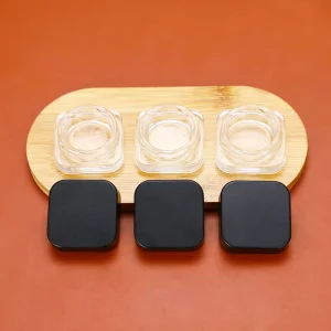 5g Face Cream Eye Cream Glass Jar With Wood Grain Lid for Skincare Packaging